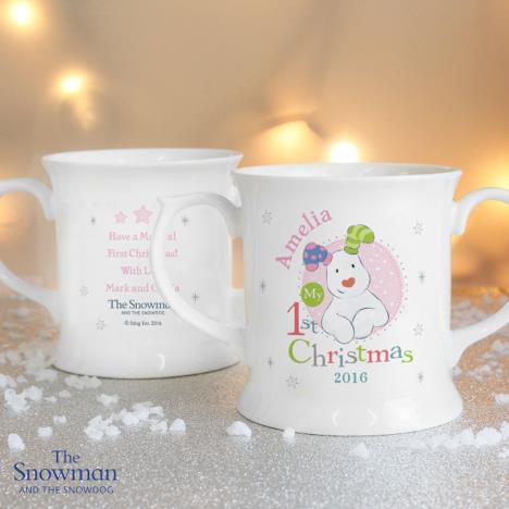 Personalised The Snowdog My 1st Christmas Pink Loving Mug Extra Image 3